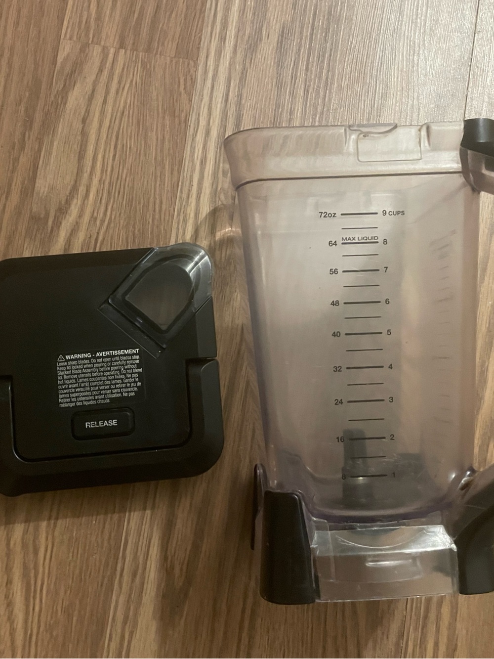 Ninja Clear Plastic Blender Pitcher with Black Lid
